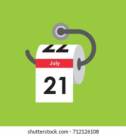 July 21. Calendar icon. Flat design. Vector illustration