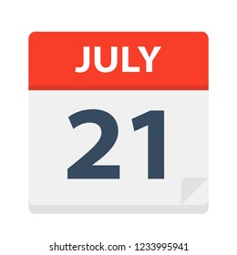 July 21 - Calendar Icon - Vector Illustration