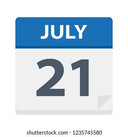 July 21 - Calendar Icon - Vector Illustration