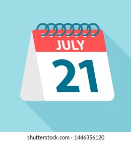 July 21 - Calendar Icon - Vector Illustration