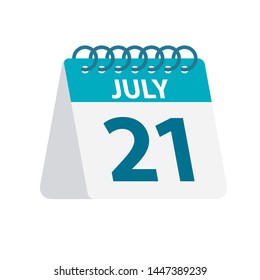 July 21 - Calendar Icon - Vector Illustration