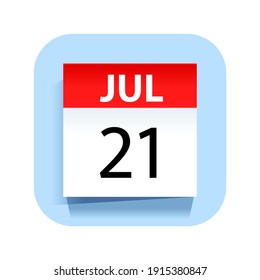 21. Juli. Kalendersymbol. Vektorgrafik.