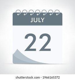 July 21 Calendar Icon  Vector Illustration. Gray calendar.