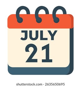 July 21 calendar vector on white background
Vector calendar with date