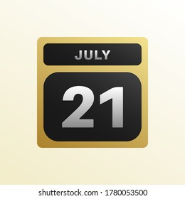July 21st date on a single day calendar page.