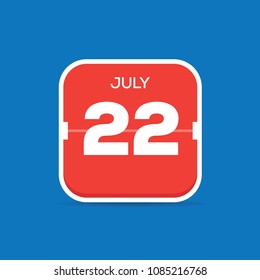 July 22 Calendar Flat Icon