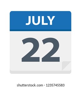 July 22 - Calendar Icon - Vector Illustration