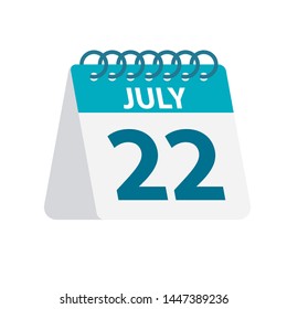 July 22 - Calendar Icon - Vector Illustration