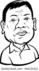 July 2,2016: A Caricature Of The 16th President Of The Philippines, Rodrigo 