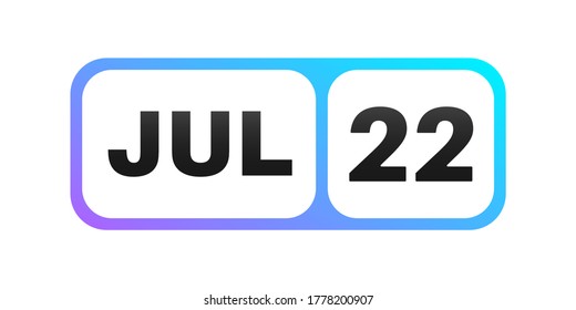 July 22nd date on a single day calendar page.