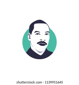 July 23, 2018. Eddie Murphy Face Vector Illustration Style