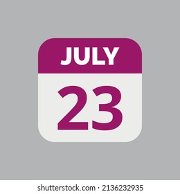 Icono de fecha de calendario 23 de julio