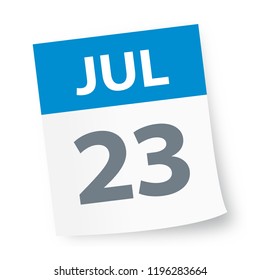 July 23 - Calendar Icon - Vector Illustration