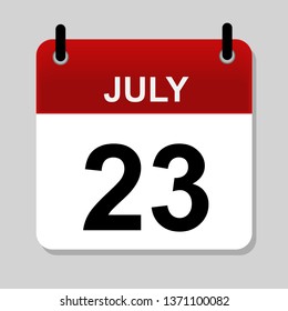 July 23 , calendar icon vector illustration