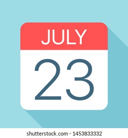 July 23 - Calendar Icon - Vector Illustration