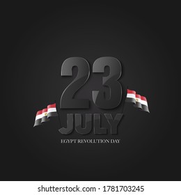 July 23 Revolution, Independence day of Egypt Greeting Card in dark style - Egypt flag