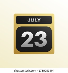 23 de julio en una página de calendario de un solo día.