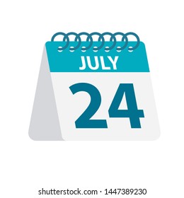 July 24 - Calendar Icon - Vector Illustration