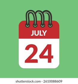 July 24 Calendar icon vector illustration.
