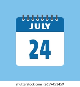 july 24 calendar icon Vector page month design