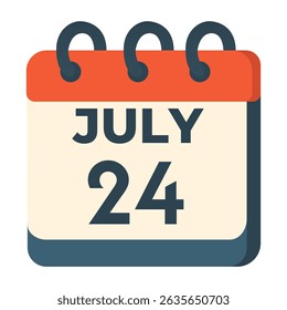 July 24 calendar vector on white background
Vector calendar with date