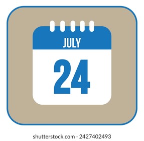 July 24 icon isolated on light background. Calendar vector symbol modern for the month of July