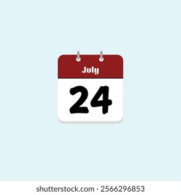 July 24th: Calendar Date Illustration