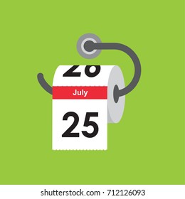 July 25. Calendar icon. Flat design. Vector illustration