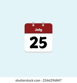 July 25th: Date on a Calendar