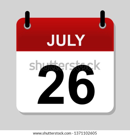 July 26 , calendar icon vector illustration