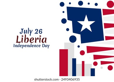 July 26, Independence Day of Liberia vector illustration. Suitable for greeting card, poster and banner.