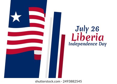 July 26, Independence Day of Liberia vector illustration. Suitable for greeting card, poster and banner.