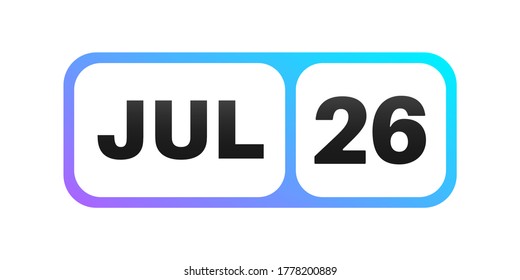 July 26th date on a single day calendar page.