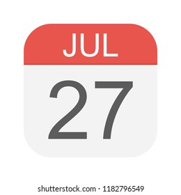 July 27 - Calendar Icon - Vector Illustration