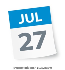 July 27 - Calendar Icon - Vector Illustration