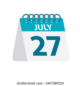 July 27 - Calendar Icon - Vector Illustration
