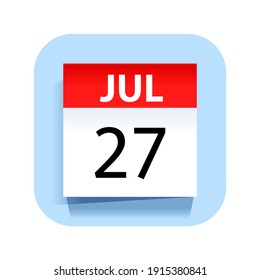 July 27. Calendar Icon. Vector Illustration.