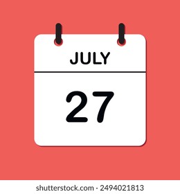 July 27. Daily Calendar icon for design. Simple design for business brochure, flyer, print media, advertisement. Easily editable.