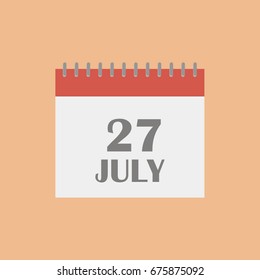 July 27.Calendar icon.