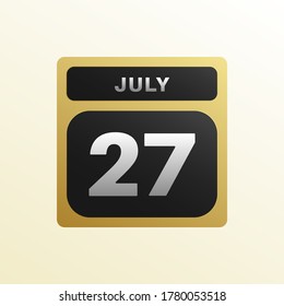 July 27th date on a single day calendar page.