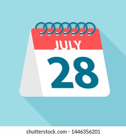 July 28 - Calendar Icon - Vector Illustration