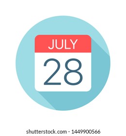 July 28 - Calendar Icon - Vector Illustration