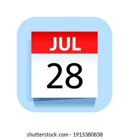 July 28. Calendar Icon. Vector Illustration.