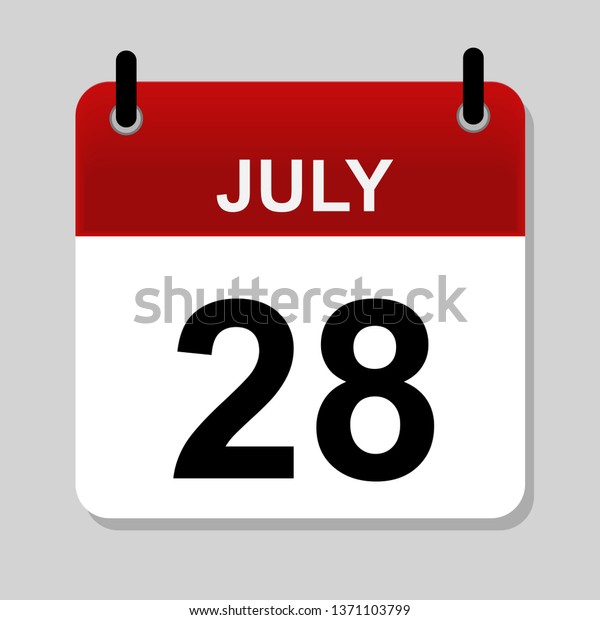 July 28 Calendar Icon Vector Illustration Stock Vector (Royalty Free ...