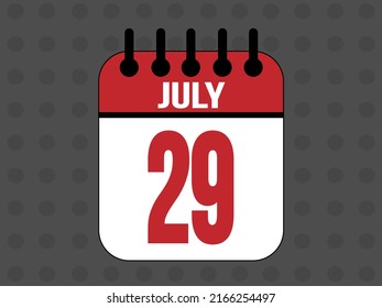 July 29 Calendar Icon Day Month Stock Vector (Royalty Free) 2166254497 ...