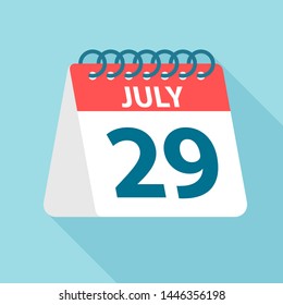 July 29 - Calendar Icon - Vector Illustration