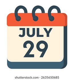 July 29 calendar vector on white background
Vector calendar with date