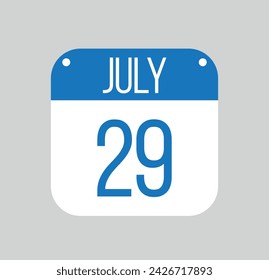 July 29 icon isolated on light background. Calendar vector symbol modern for the month of July