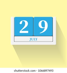 July 29. Vector flat daily calendar icon. Date and time, day, month. Holiday. Season.