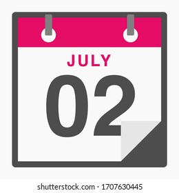 Segundo calendario de icono plano aislado en fondo blanco. Ilustración del vector